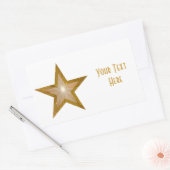 "Gold" Star 'Jouw tekst" rechthoekige sticker wit (Envelop)