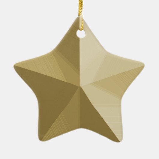 Gold Star-kerstversiering - Sjabloon Keramisch Ornament (Achterkant)