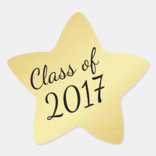 Gold Star Klasse van 2017 Custom Afstuderen Sticke Ster Sticker