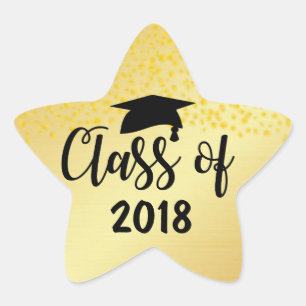 Gold Star Klasse van 2018 Custom Afstuderen Sticke Ster Sticker