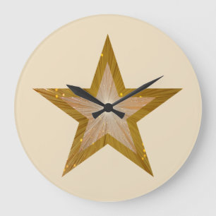 "Gold" Star-klokronde crème Grote Klok