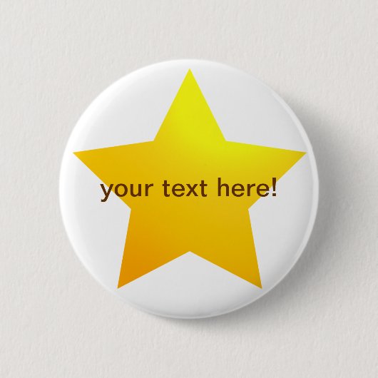 Gold star - knoopbadge ronde button 5,7 cm (Voorkant)
