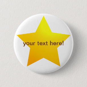 Gold star - knoopbadge ronde button 5,7 cm