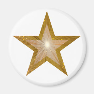 Gold Star-koelkast magneet rond wit