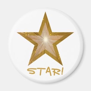 Gold Star-koelkast 'STAR'! magneet rond wit