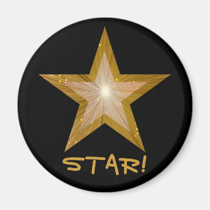 Gold Star-koelkast "STAR!" magneet zwart