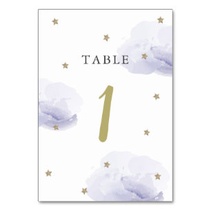 Gold Star & Lavender Cloud Numéro de table