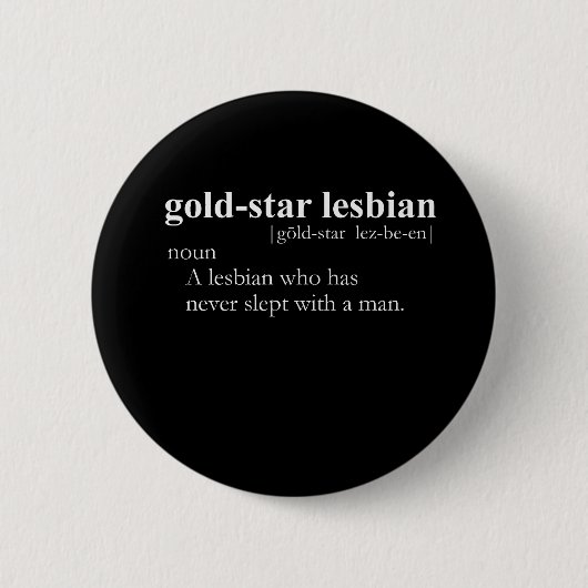 GOLD STAR LESBIAN (definitie) Ronde Button 5,7 Cm (Voorkant)