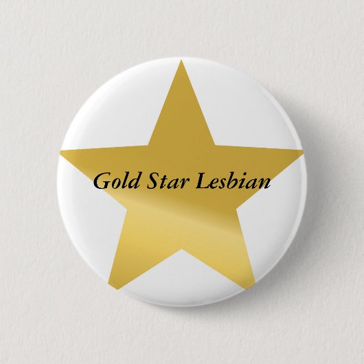 Gold Star Lesbian Ronde Button 5,7 Cm (Voorkant)