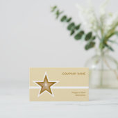 Gold Star ligne blanche crème carte de visite (Debout devant)
