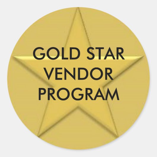 Gold Star Logo, GOLD STAR-VERKOOPPROGRAMMA Ronde Sticker (Voorkant)