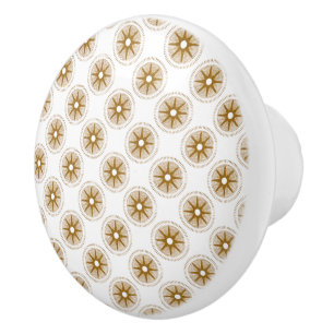 Gold Star Medallion Pattern Ceramic Knob Keramische Knop