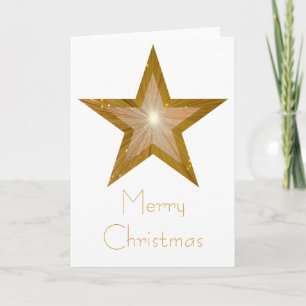 Gold Star 'Merry Kerstmis'-kaart, verticaal Feestdagen Kaart