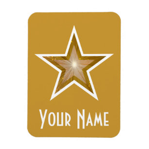 "Gold" Star 'Name' flexibele magneet goud