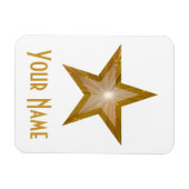 "Gold" Star 'Name' flexibele magneet wit (Horizontaal)