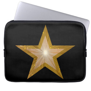 "Gold" Star-neopreen laptophoes 13-inch zwart Laptop Sleeve