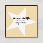 Gold Star op zwart Vierkante Visitekaartje (Achterkant)