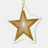 Gold Star ornament, wit met ster Keramisch Ornament (Links)
