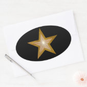 Gold Star ovale sticker zwart (Envelop)