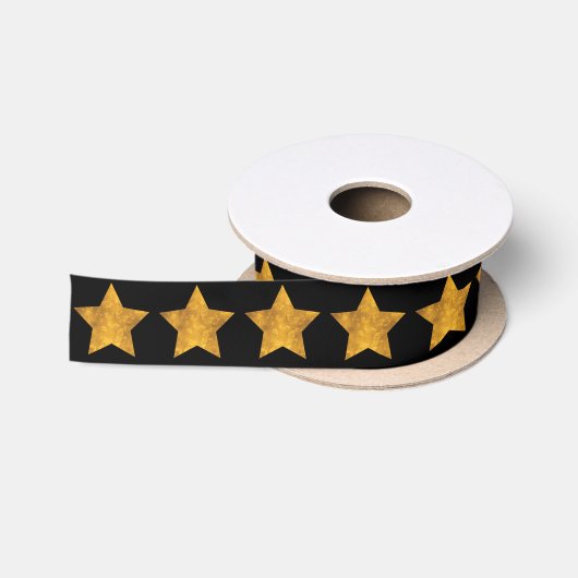 Gold Star Pattern Black 1/2 inch Lint (Spoel)