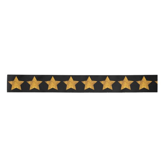 Gold Star Pattern Black Lint (Voorkant)