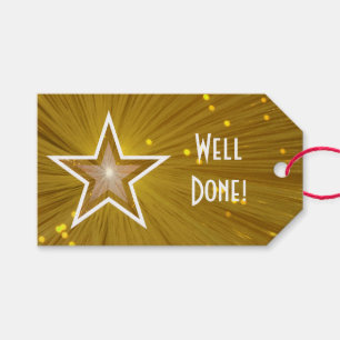 Gold Star print Bien fait texte blanc étiquettes c