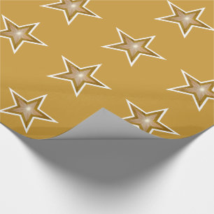 Gold Star print gouden inpakpapier