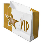 Gold Star print VIP Goud wit groot Groot Cadeauzakje (Voorkant Gekanteld)