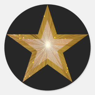 Gold Star ronde sticker zwart
