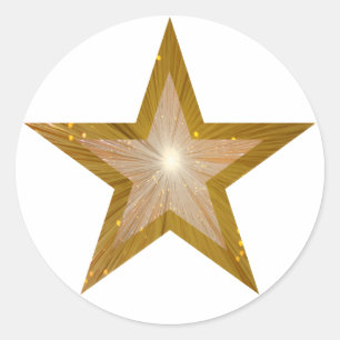 Gold Star round sticker wit