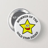 Gold Star Squad Member Ronde Button 5,7 Cm (Voorkant /achterkant)