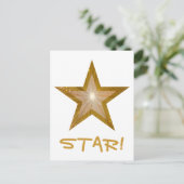 Gold Star 'STAR'! briefkaart wit (Staand voorkant)