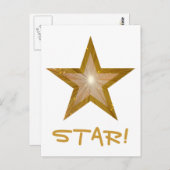 Gold Star 'STAR' carte postale blanche (Devant / Derrière)