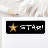 Gold Star "STAR"-label zwart Etiket (Insitu)