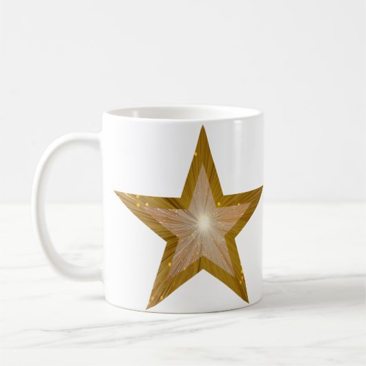 Gold Star 'STAR!' mok wit (Links)