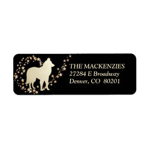 Gold Star Swirl Belgium Tervuren Dog Etiket