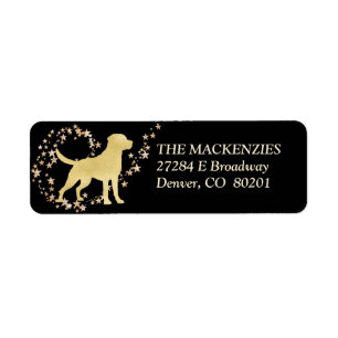 Gold Star Swirl Labrador Retriever Dog Etiket