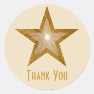 Gold Star "Thank You" ronde sticker