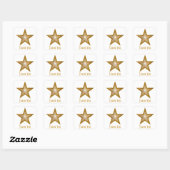 "Gold" Star 'Thank You' vierkante sticker wit (Vel)