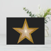 Gold Star-uitnodiging zwart Kaart (Staand voorkant)