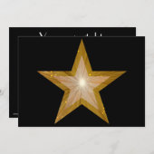 Gold Star-uitnodiging zwart Kaart (Voorkant / Achterkant)