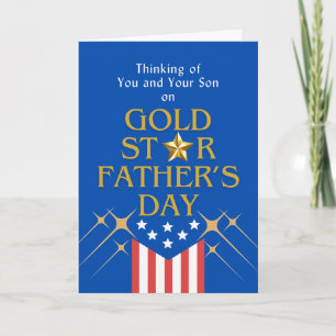 Gold Star Vaderdag Son Herdenking Kaart