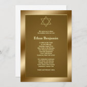 Gold Star van David Bar Mitzvah Kaart (Voorkant / Achterkant)