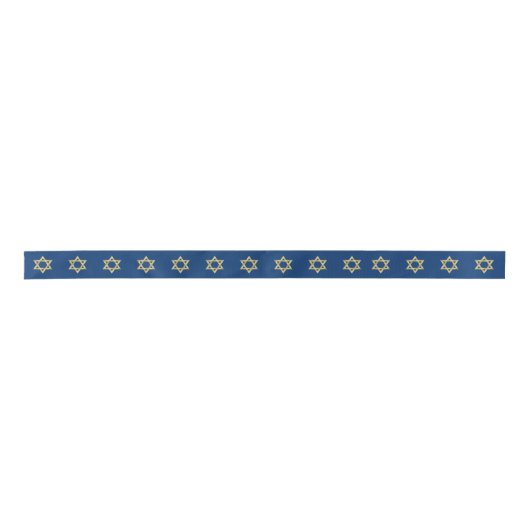 Gold Star van David op Navy Blue Lint (Voorkant)