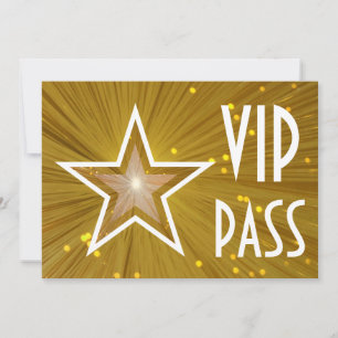 Gold Star 'VIP PASS' horizontaal wit achterzijde Kaart