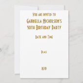 Gold Star 'VIP PASS'-uitnodiging wit Kaart (Achterkant)