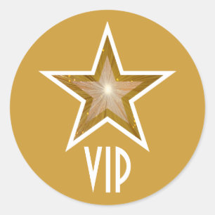 "Gold" Star VIP-ronde sticker geel