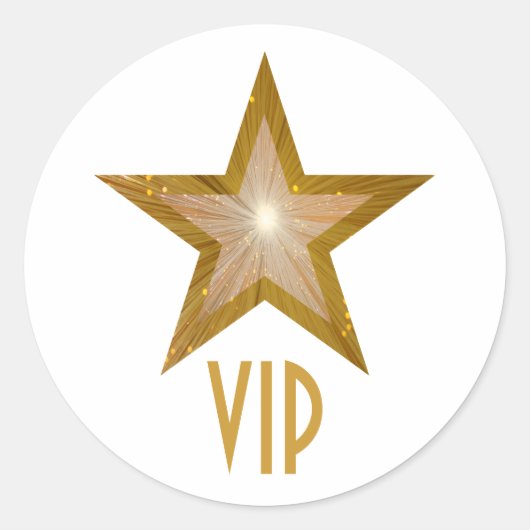 "Gold" Star VIP ronde sticker wit (Voorkant)