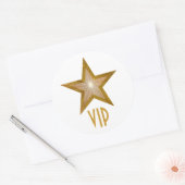"Gold" Star VIP ronde sticker wit (Envelop)