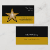 Gold Star-visitekaartje goud zwart Visitekaartje (Voorkant / Achterkant)